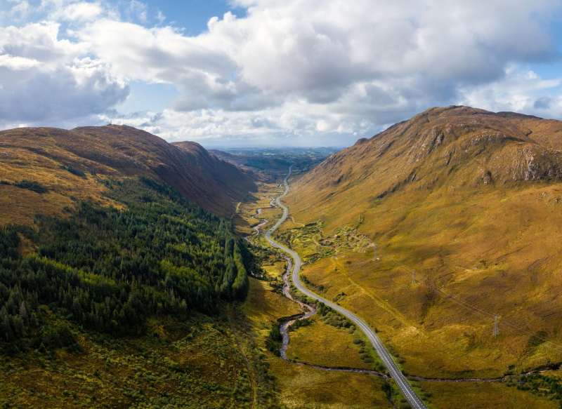 Barnesmore Gap Aeriel Shot Barnesmore Gap in Donegal between Ballybofey and Donegal Town